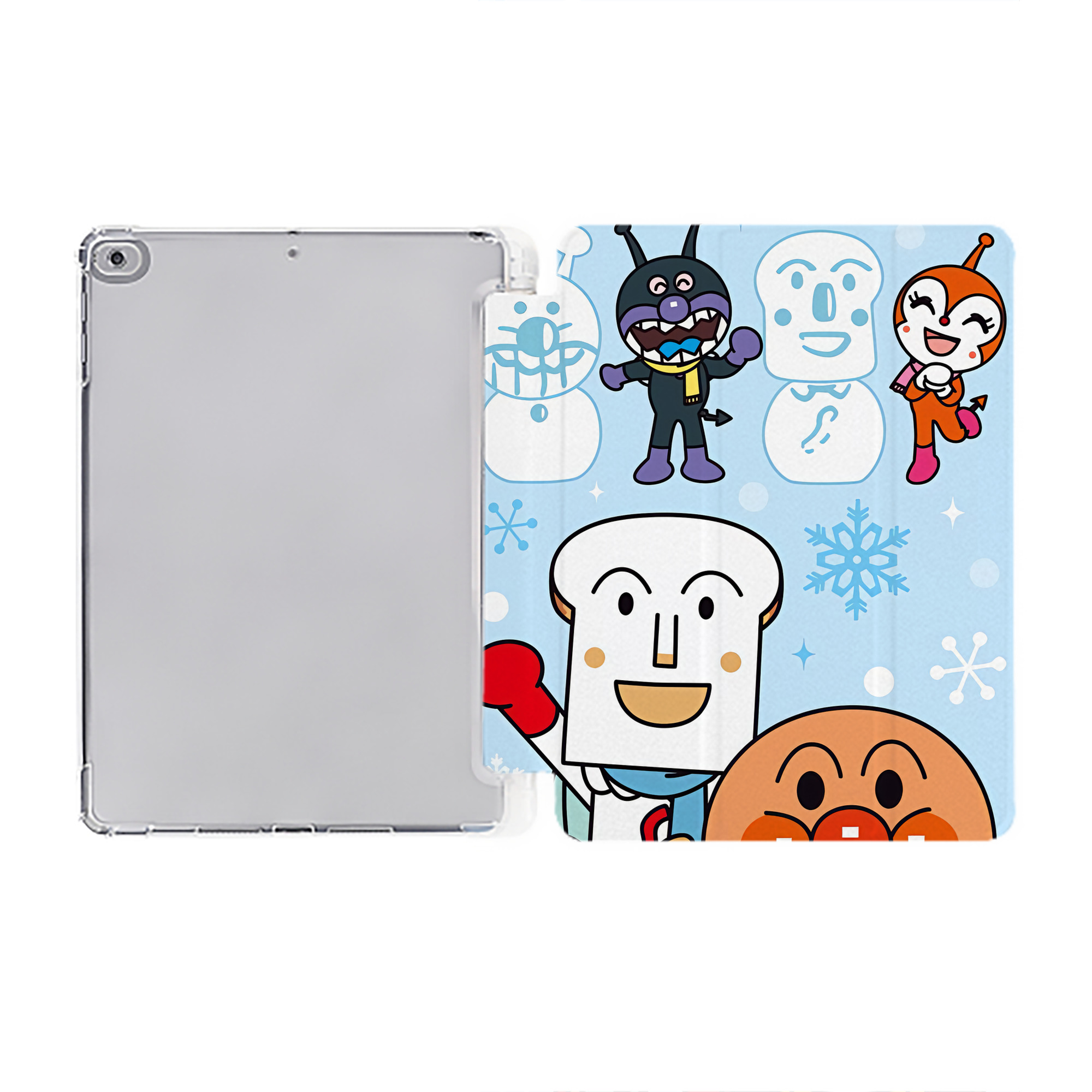 （画像用） アンパンマン Anpanman IPad ケース ペン収納付き 三つ折りスタンド PUレザー×シリコン 対応機種9.5/10.5/10.9インチ